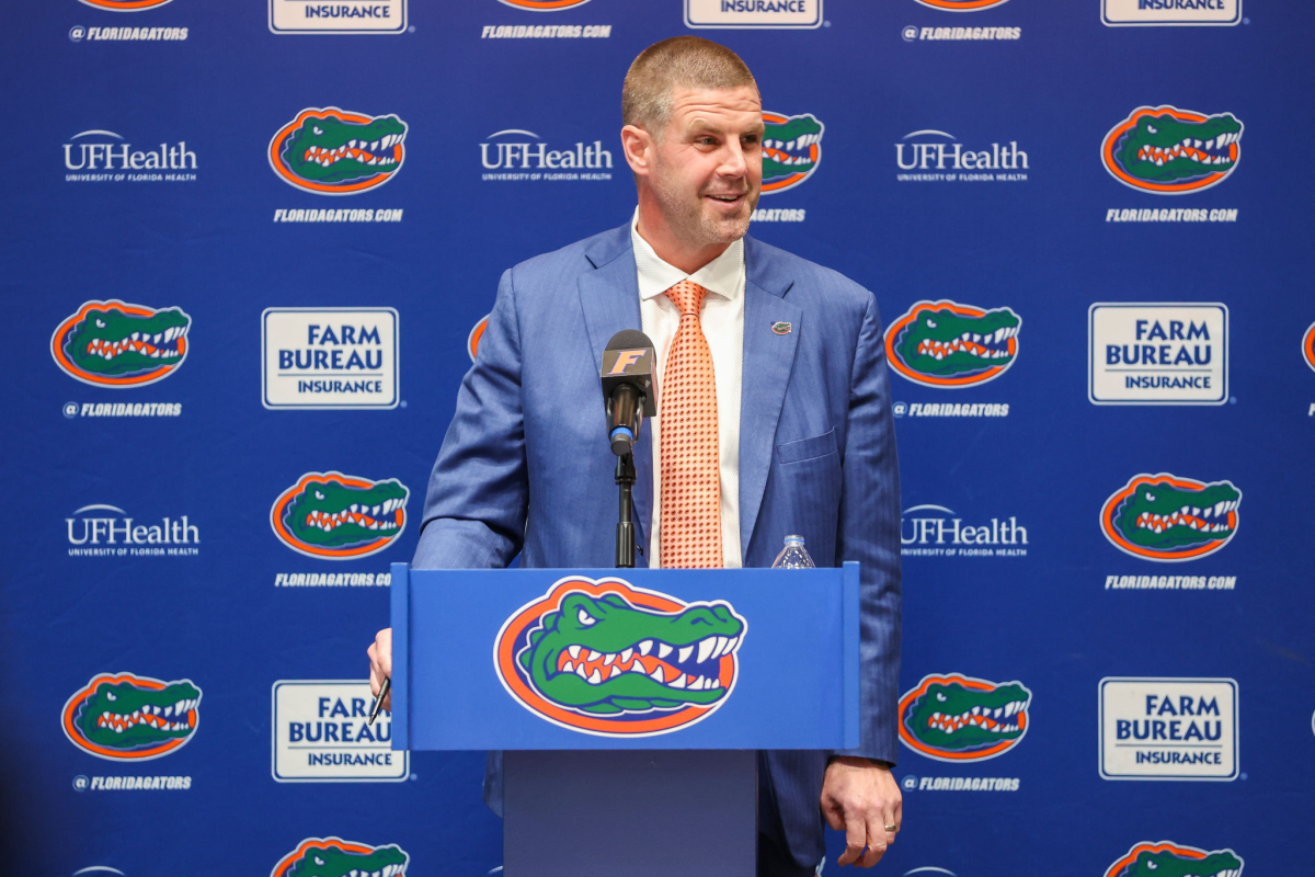 New Florida football head coach Billy Napier speaks during his introductory news conference Sunday.