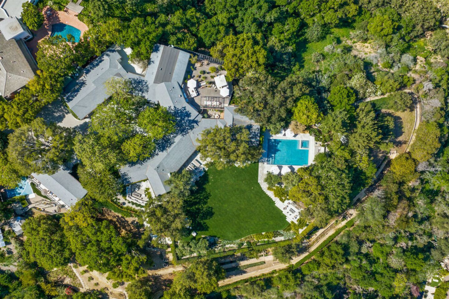 Aerial view of the estate.