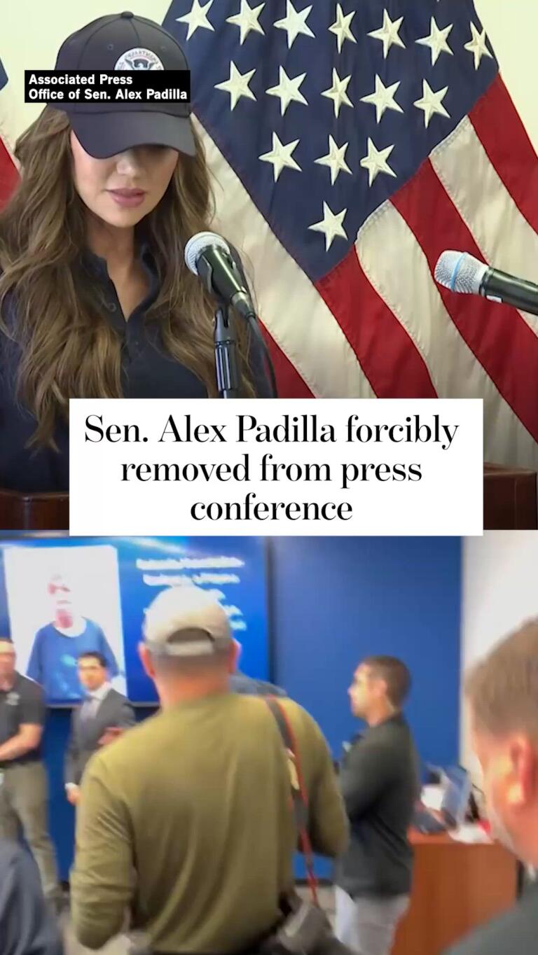 Photographer captures Sen. Alex Padilla's takedown - Los Angeles Times