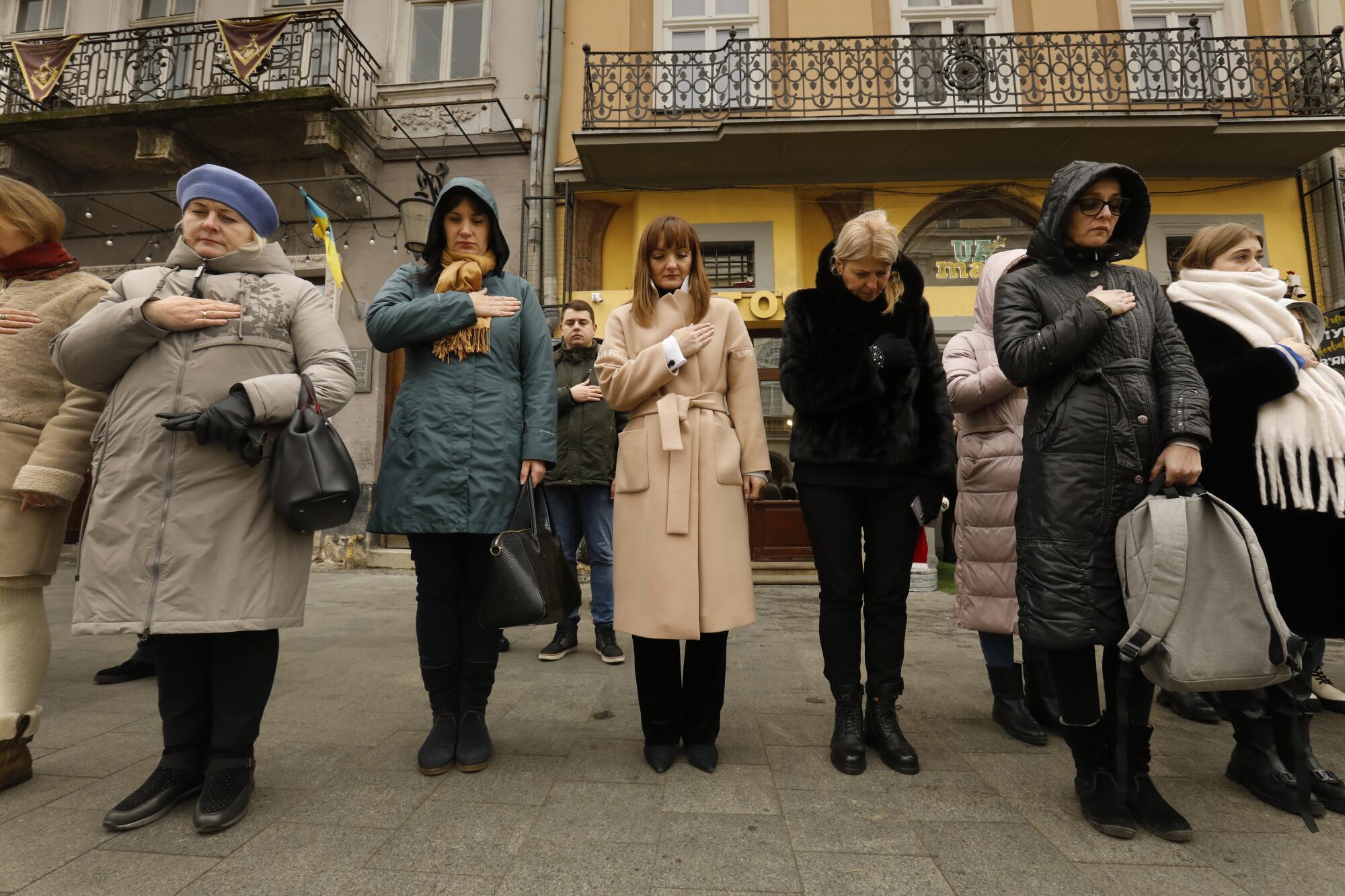 The funeral for Denis Metyolkin, age 39, was held at the Saints Peter and Paul Garrison Church in Lviv, Ukraine.