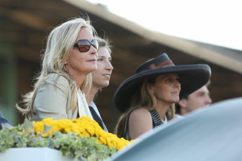 Bo Derek, seen here at the 30th Running of the Breeders' Cup World Championships on Nov. 2, 2013 in Arcadia, Calif., was reappointed to the state horse racing board by Gov. Jerry Brown.