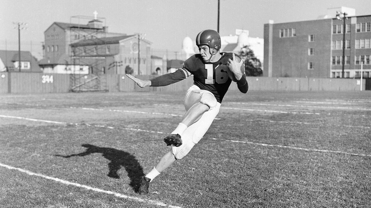 USC tailback and possible candidate for All-American Frank Gifford is pictured in 1951.