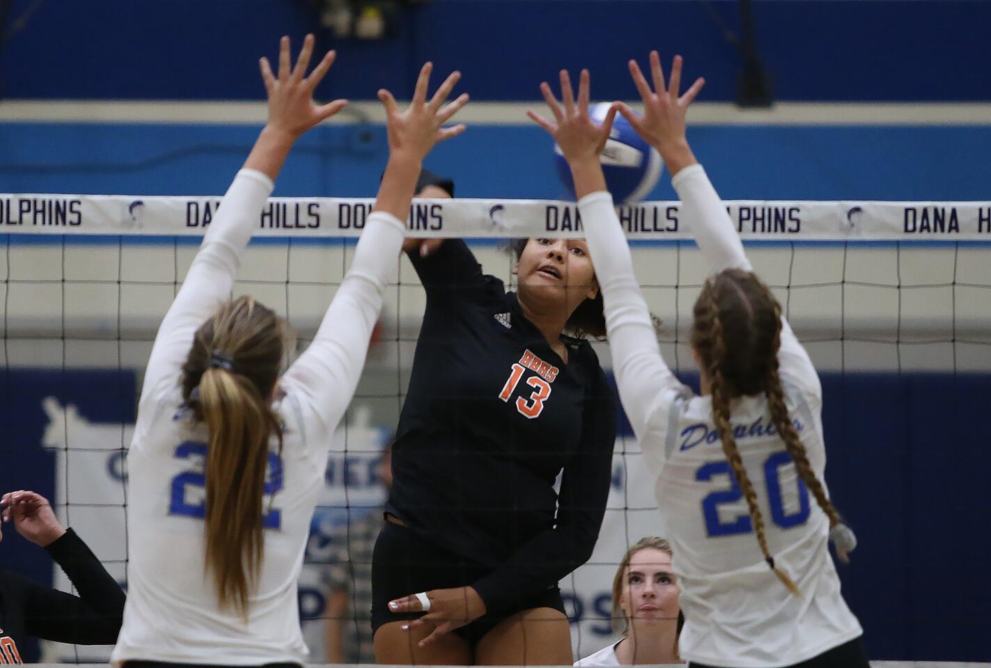 Huntington Beach vs. Dana Hills in girls' volleyball