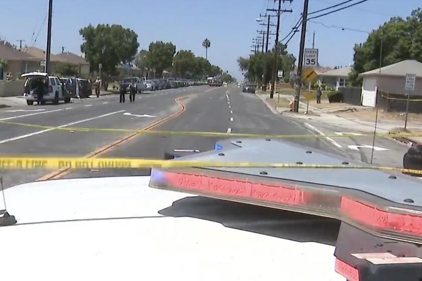 Investigators at scenes of street takeover in the 13400 block of Mettler Avenue in Willowbrook.