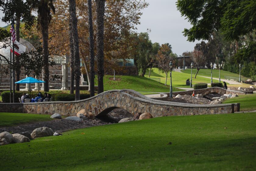 Memorial Park off Third Avenue and Park Way in Chula Vista, as seen on Thursday, Dec. 2, 2021. New City America plans to revitalize Third Avenue.