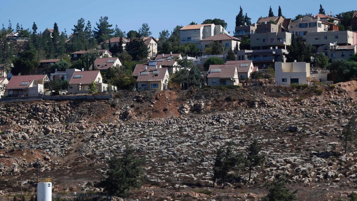 An Oct. 2, 2016, picture shows new housing units at the Jewish settlement of Shiloh in the West Bank.
