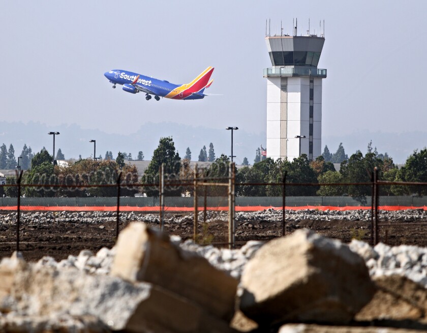 A Southwest Airlines flight departing from Hollywood Burbank Airport