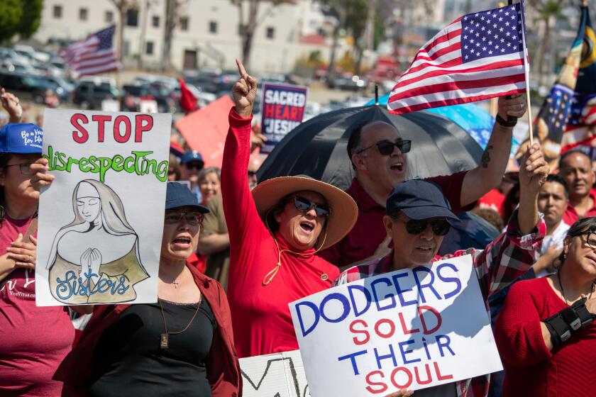 Religious groups protest Dodgers’ Pride Night