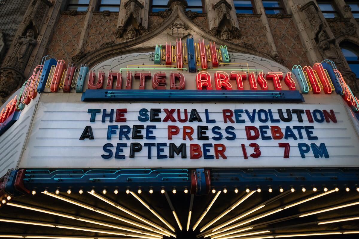 The marquee at the Theatre at the Ace Hotel.