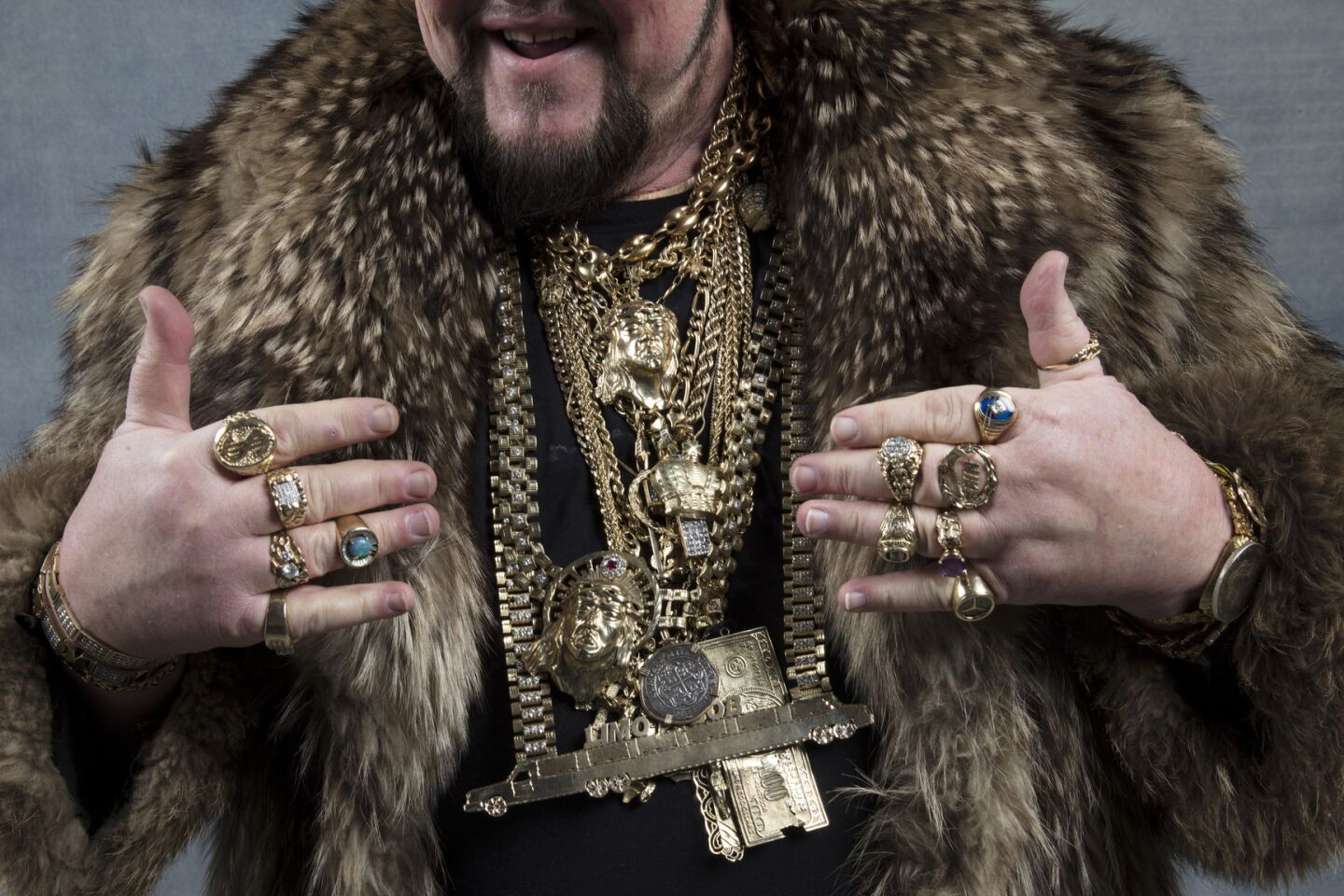 Limo Bob and his bling from the film "Generation Wealth," photographed in the L.A. Times studio at Chase Sapphire on Main in Park City, Utah. FULL COVERAGE: Sundance Film Festival 2018 »