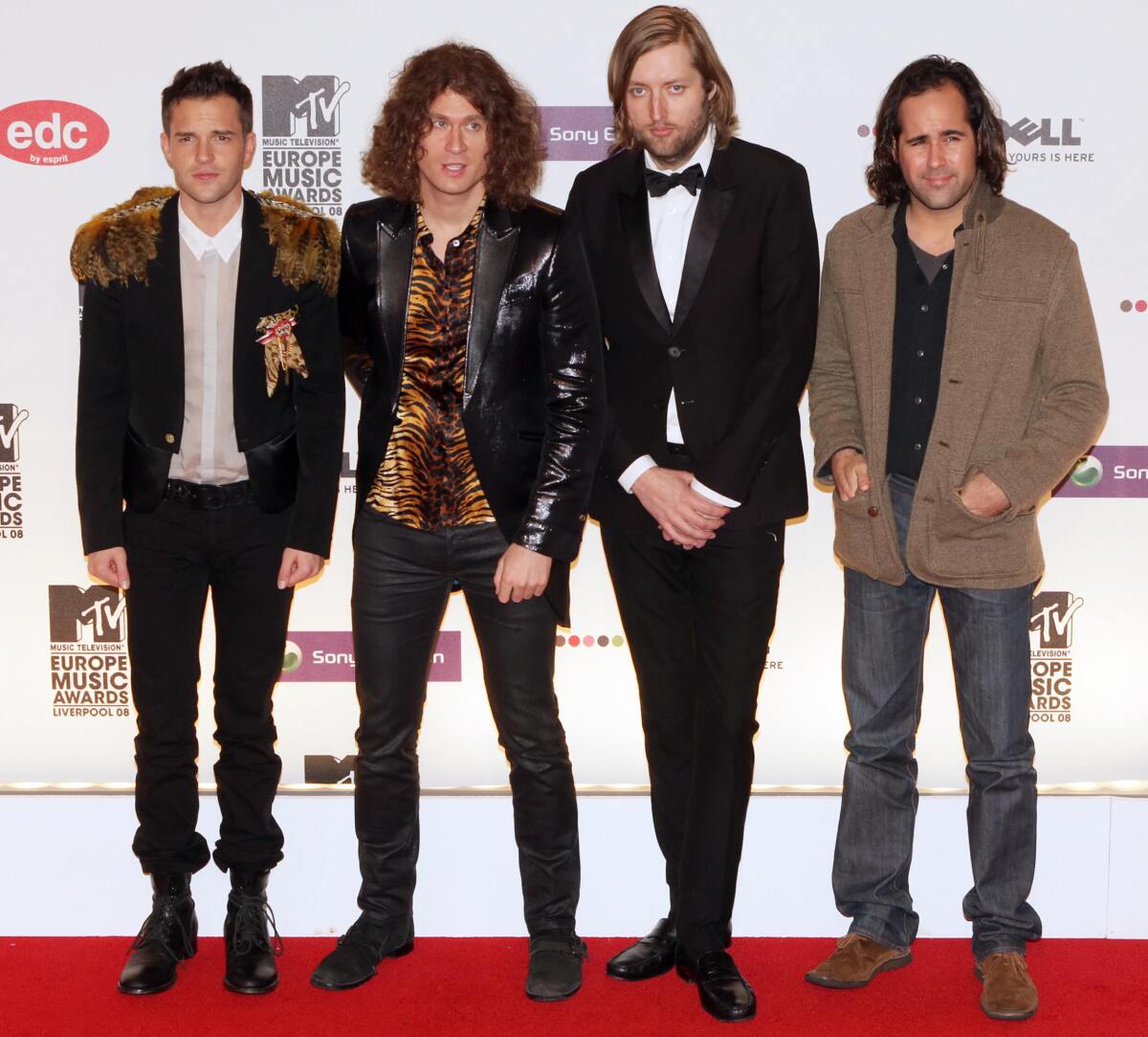 The Killers arrive at the 2008 MTV Europe Music Awards