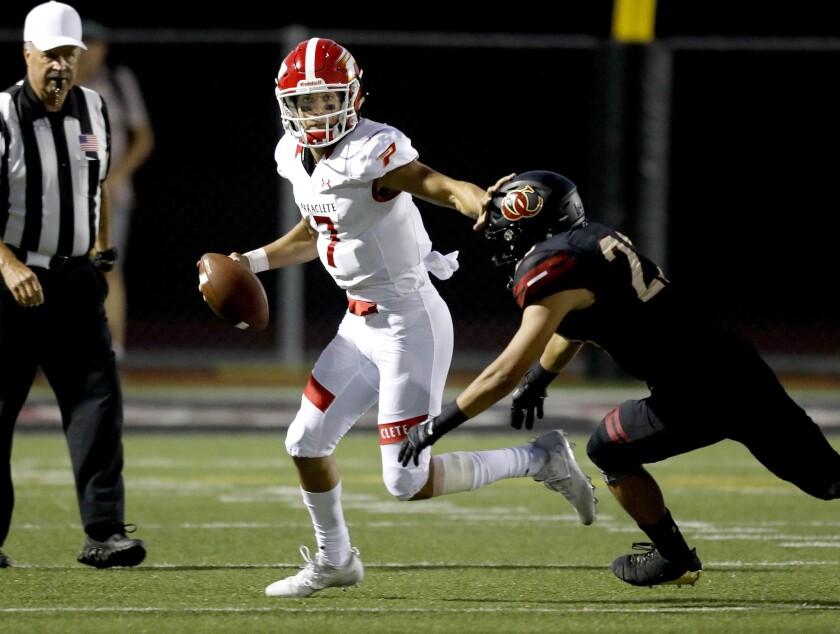 Quarterback Brevin White and Paraclete won the Southern Section Division 5 championship this fall.
