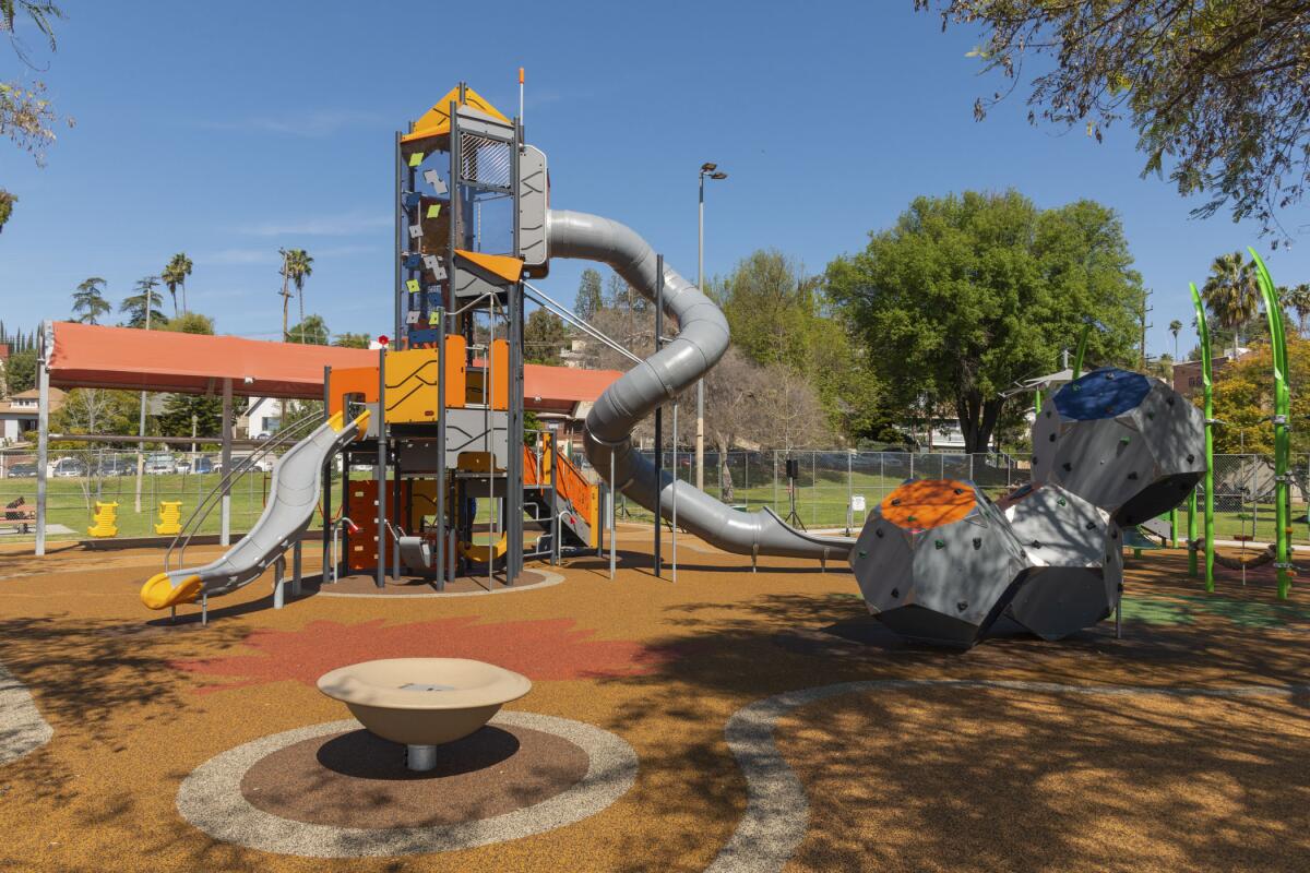 The Highland Park Recreation Center Playground.