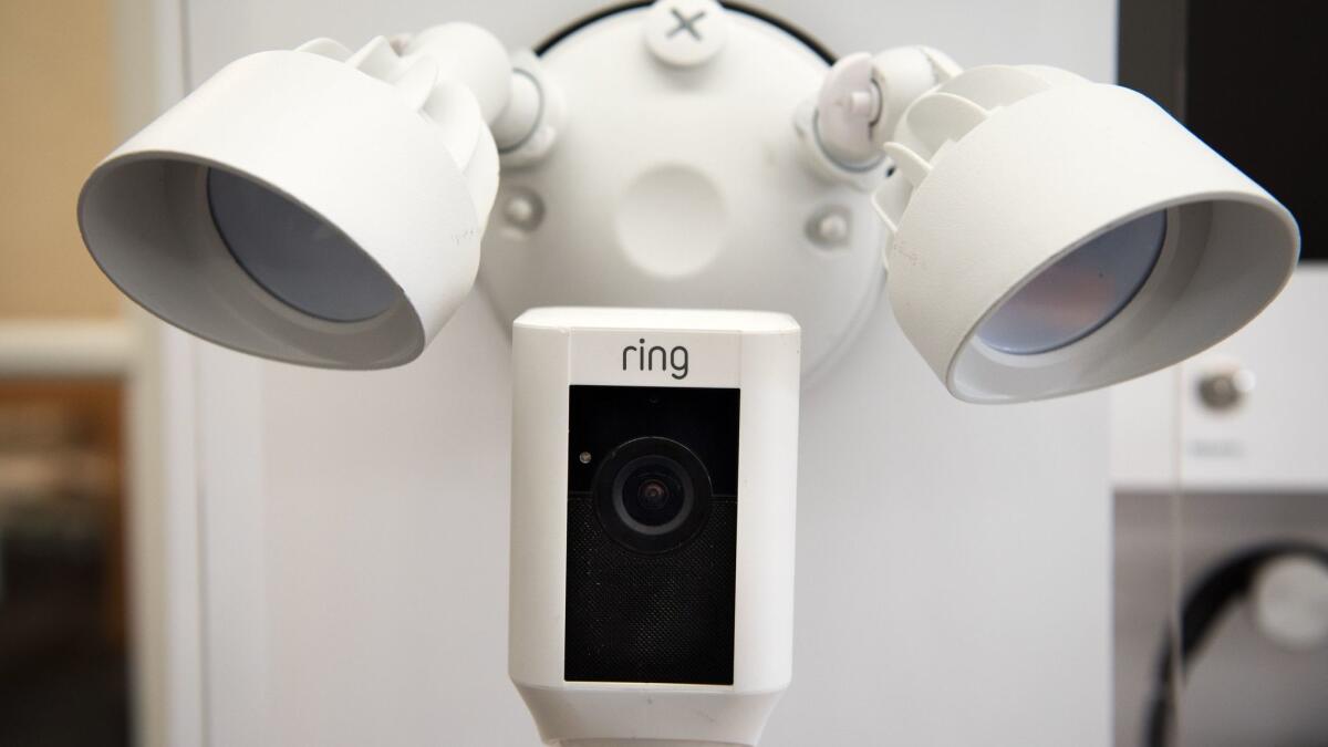 The Floodlight Cam from Ring, a Santa Monica start-up purchased this week by Amazon.