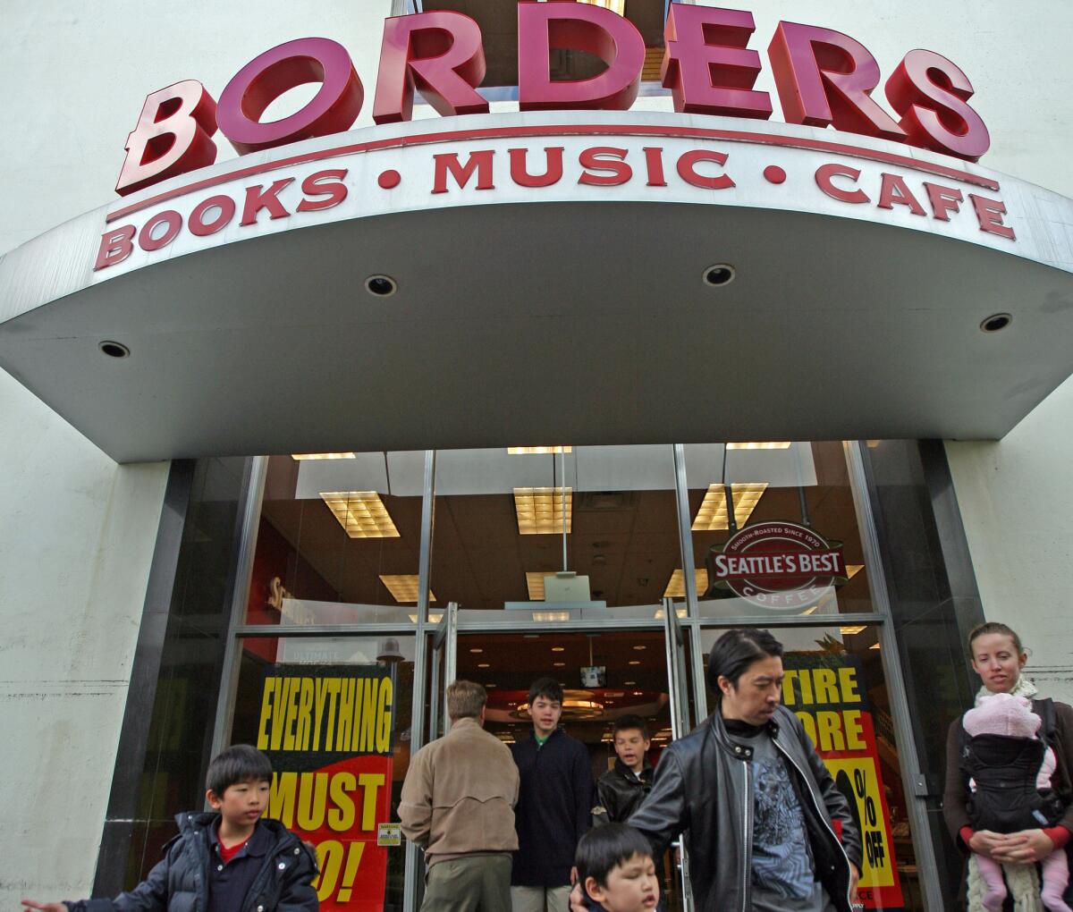A Borders store in Pasadena during its closing sale in February 2011.