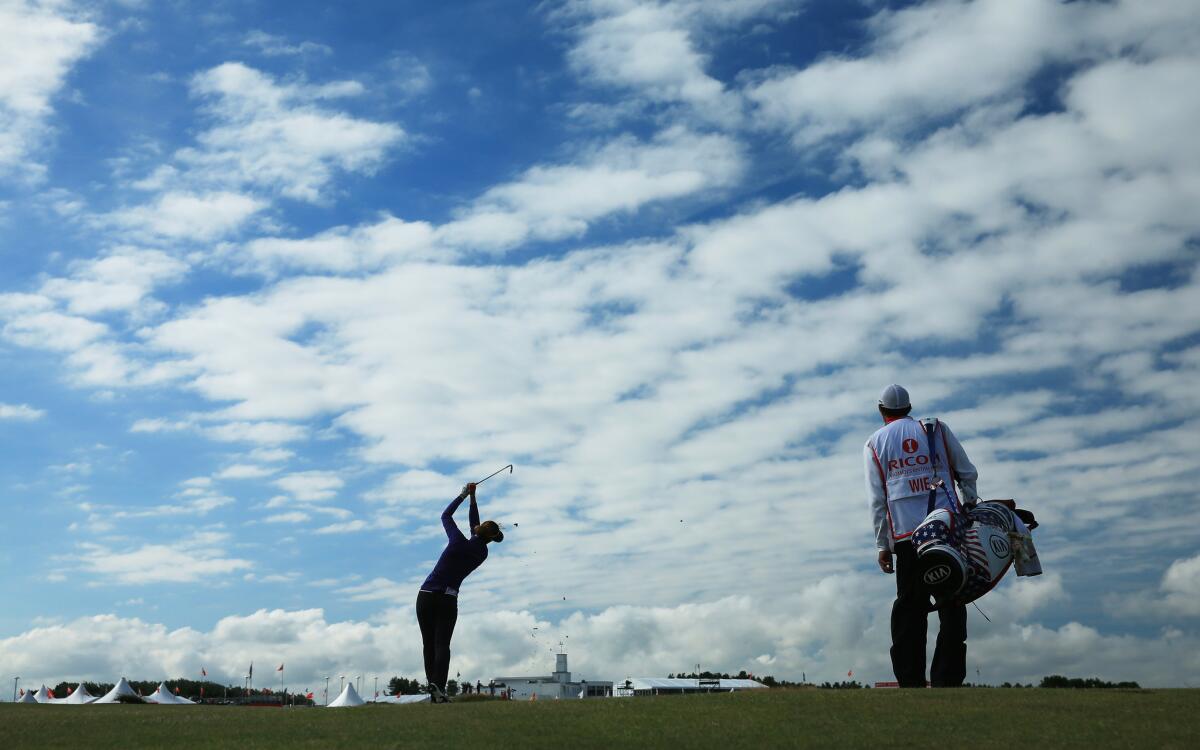 Michelle Wie tees off at the women's British Open.
