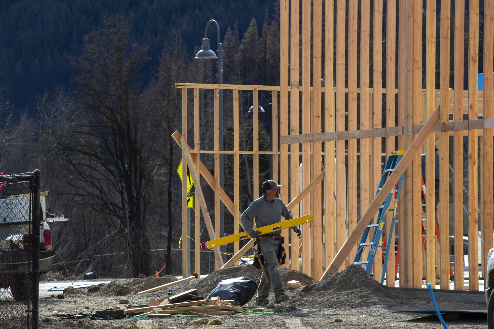 Rebuilding is underway in the Sierra Nevada town of Greenville. 