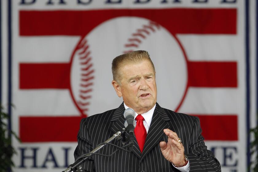 Whitey Herzog at his Baseball Hall of Fame induction in 2010.