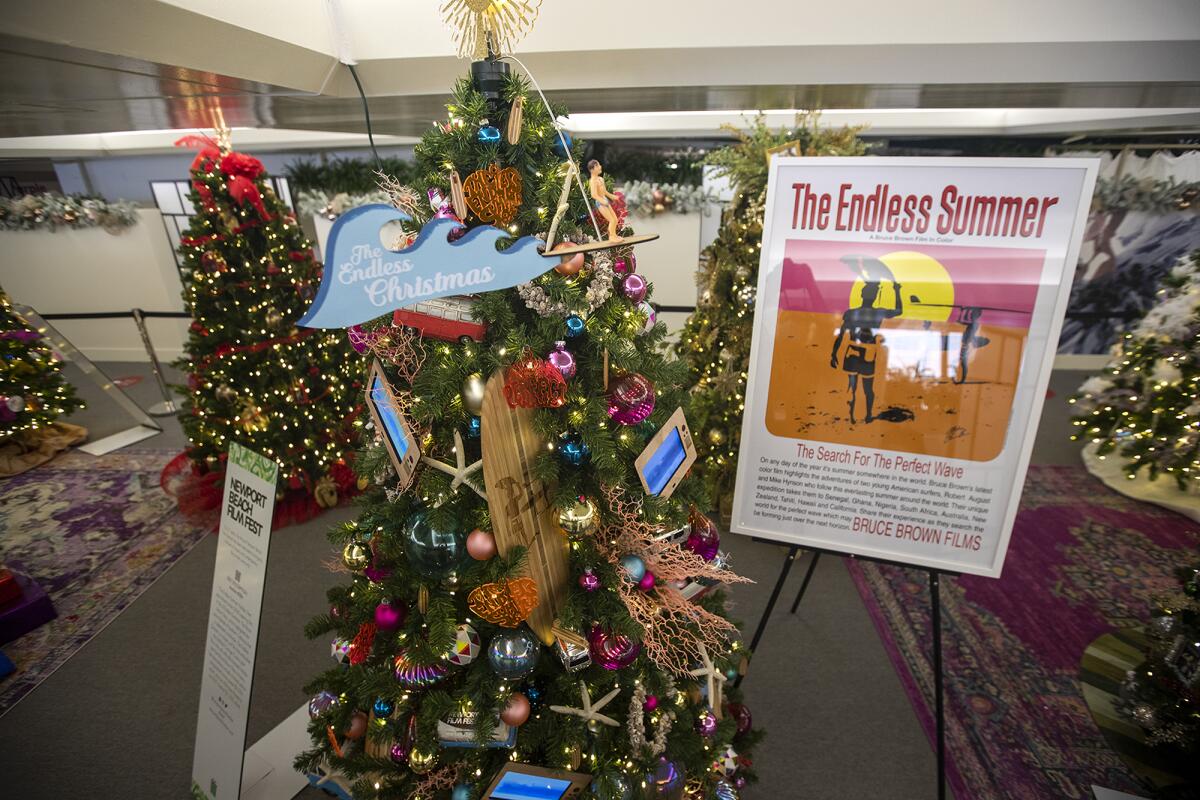 The Newport Beach Film Festival decorated "The Endless Summer" holiday tree.