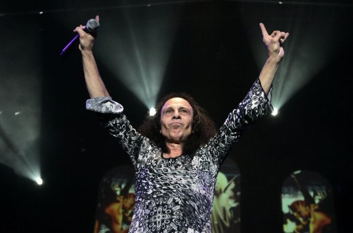 Ronnie James Dio, shown at a 2007 concert at the Forum, is the namesake of the Dio Cancer Fund.