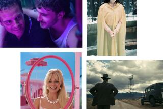 Four of the films and performances contending for 2024 Oscars, according to Round 1 of the BuzzMeter (clockwise from top left): Andrew Scott and Paul Mescal in "All of Us Strangers"; Emma Stone in "Poor Things"; Cillian Murphy in "Oppenheimer"; Margot Robbie in "Barbie."