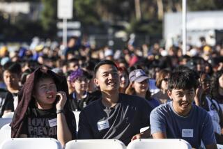 San Diego, CA - September 26: Students listen to speakers during convocation at the University of California San Diego on Tuesday, Sept. 26, 2023 in San Diego, CA. (Meg McLaughlin / The San Diego Union-Tribune)