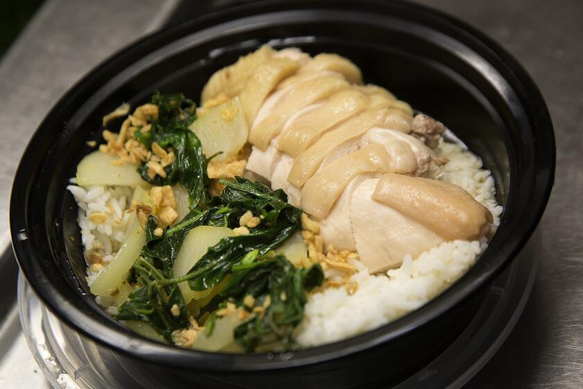 Chicken tinola - free-range chicken simmered in aromatic ginger broth, young papaya, chili leaves and Milagros (rice).