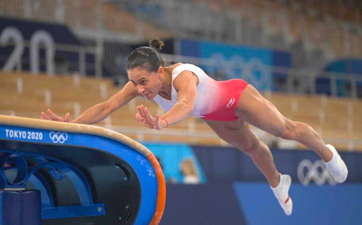 La gimnasta uzbeka Oksana Chusovitina