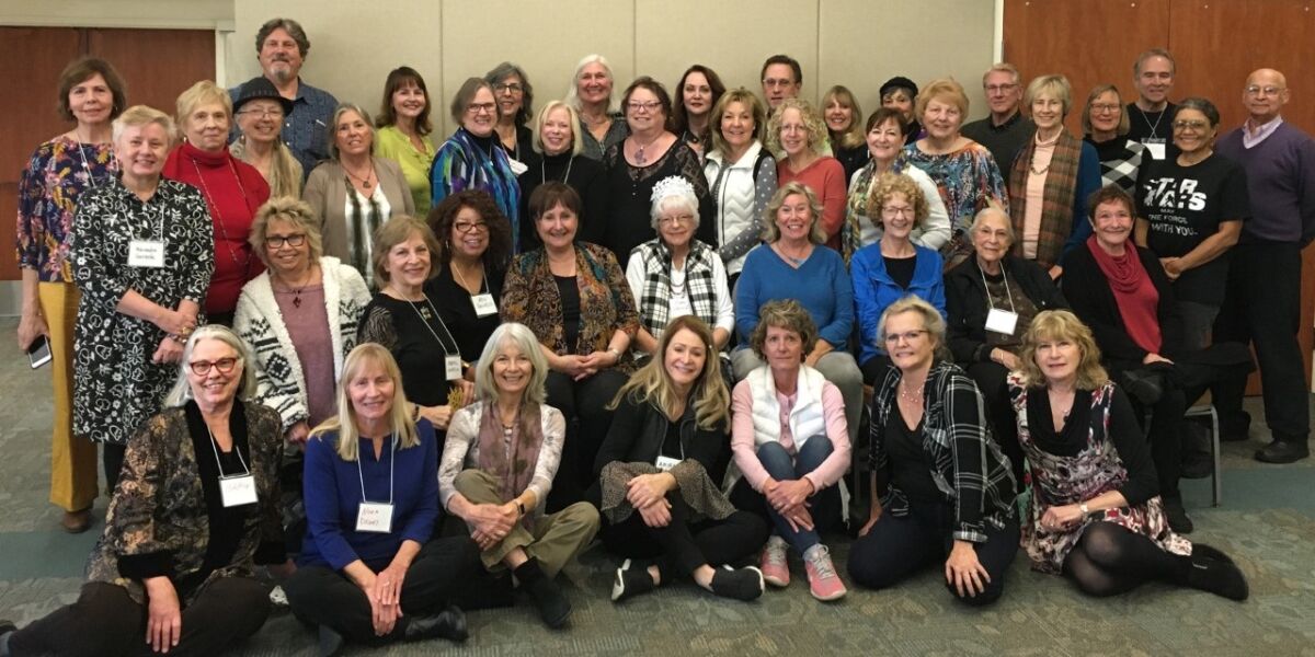 Members of the San Dieguito Art Guild with presenter Dot Renshaw (seated, second from right)