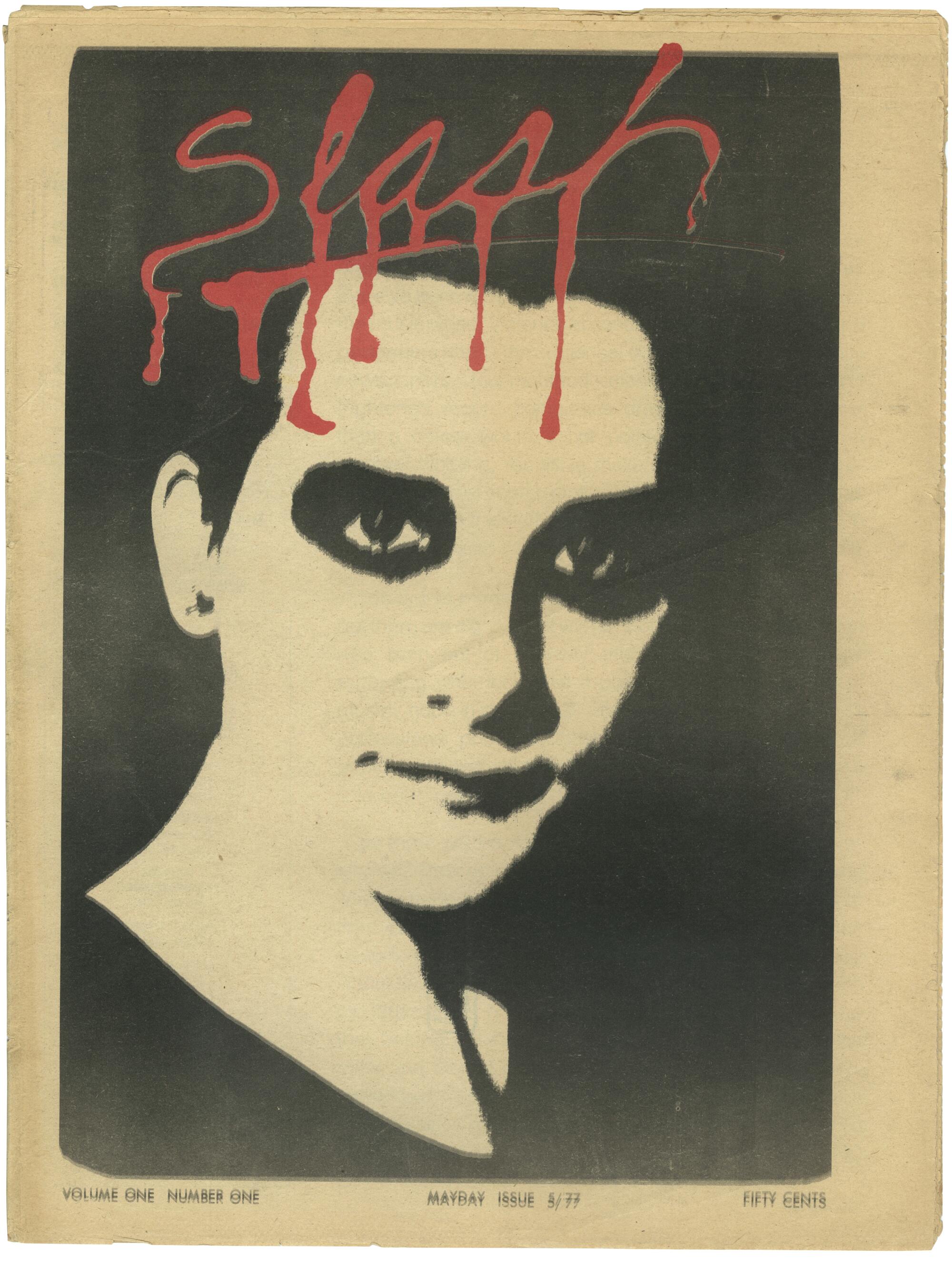 Melanie Nissen's photo of Dave Vanian of the Damned adorns the cover of Slash magazine, 1977.