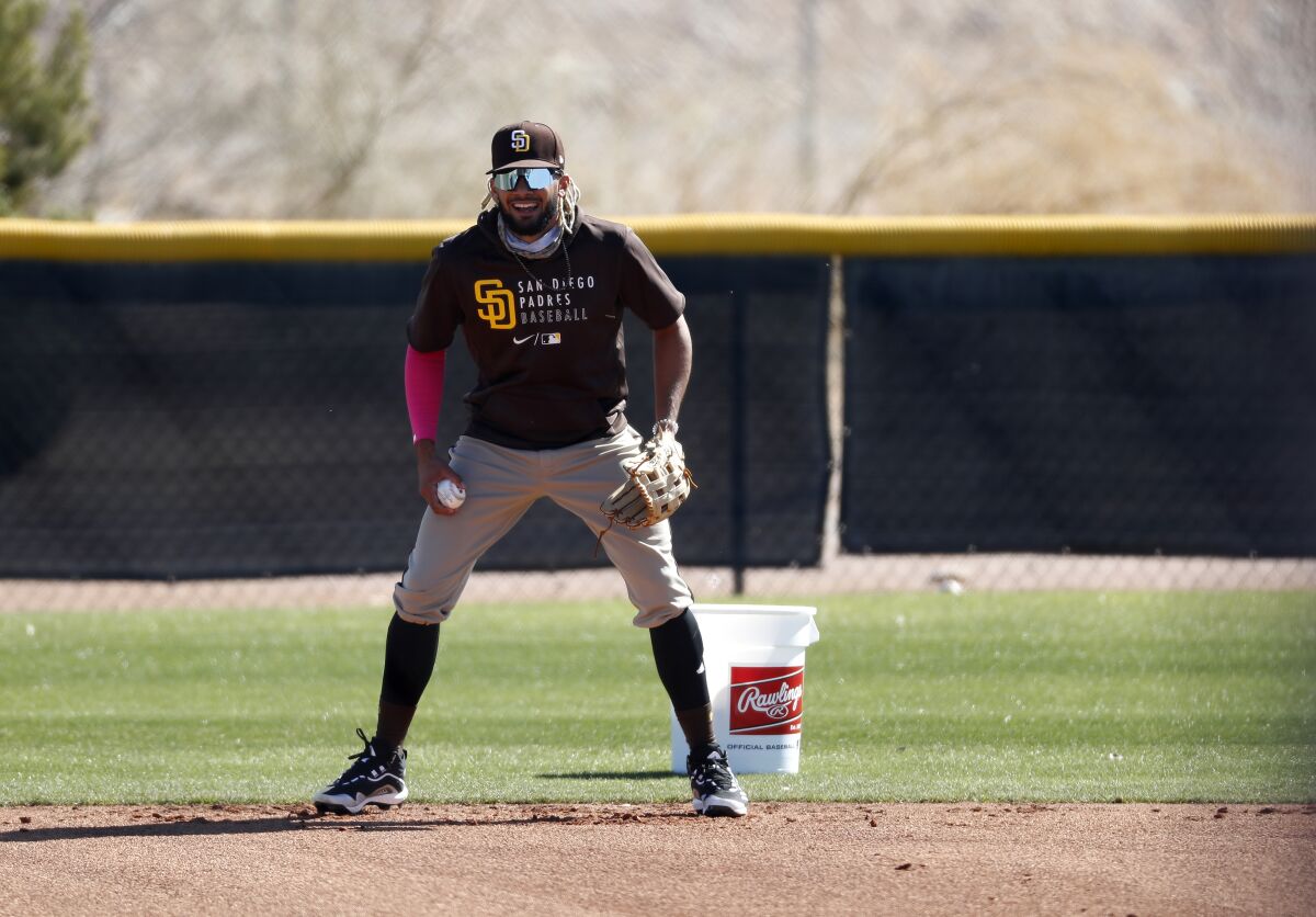 PEORIA, AZ - FEBRUARY 22: San Diego Padres shortstop Fernando Tatis Jr. 