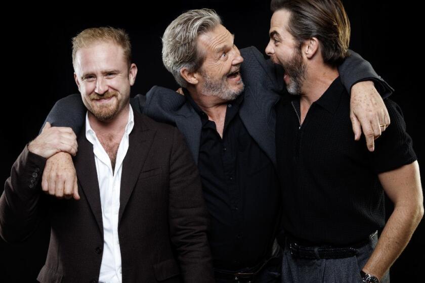 The stars of "Hell or High Water," from left, Ben Foster, Jeff Bridges and Chris Pine, have seen just how relevant its message of economic desperation has become.