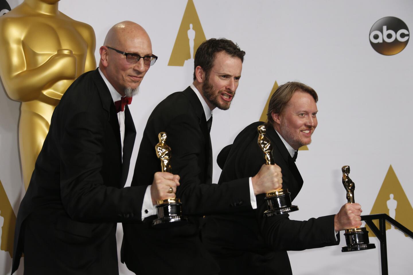 Oscars winners' room: Roy Conli, Chris Hill and Don Hall
