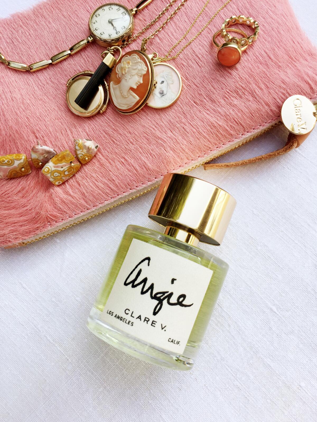 Designer Clare Vivier worked with Linda Sivrican from L.A.-based Capsule Parfumerie to create the fragrance called Angie, which was introduced in November.