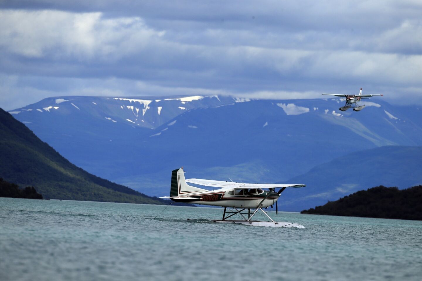 Arriving by seaplane at Brooks Camp