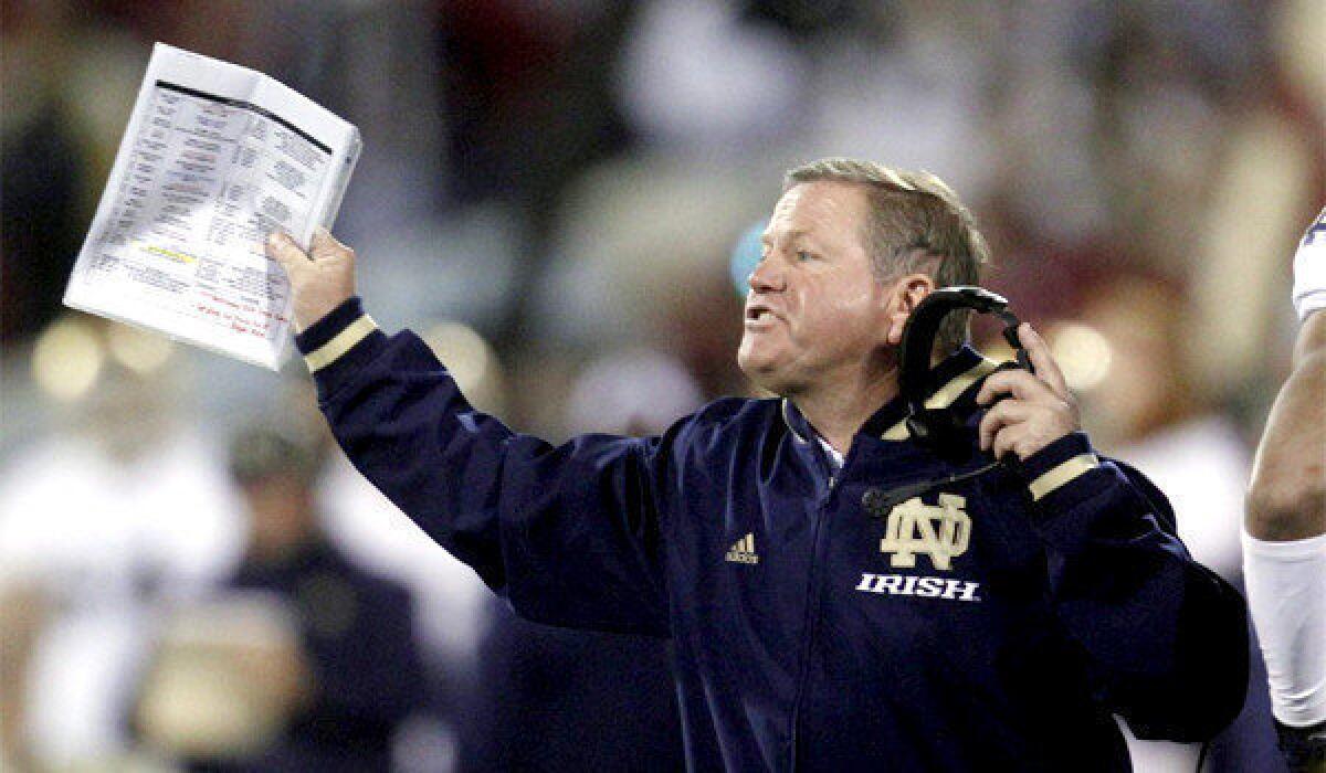Notre Dame Coach Brian Kelly was chosen the AP coach of the year.