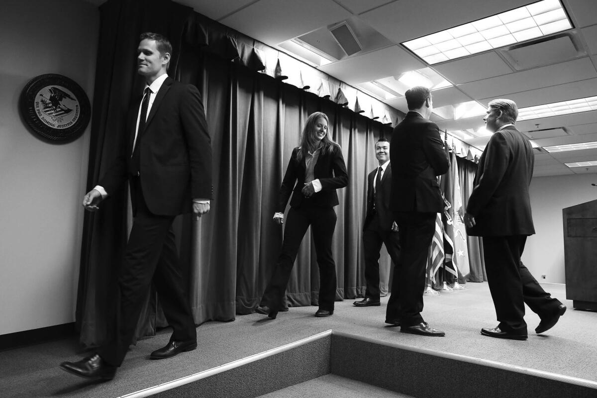 FBI agent Jason Dalton leaves the stage after attending a May 2015 press conference at the downtown Federal Building.