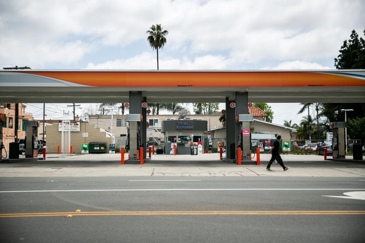 Empty gas station in San Diego