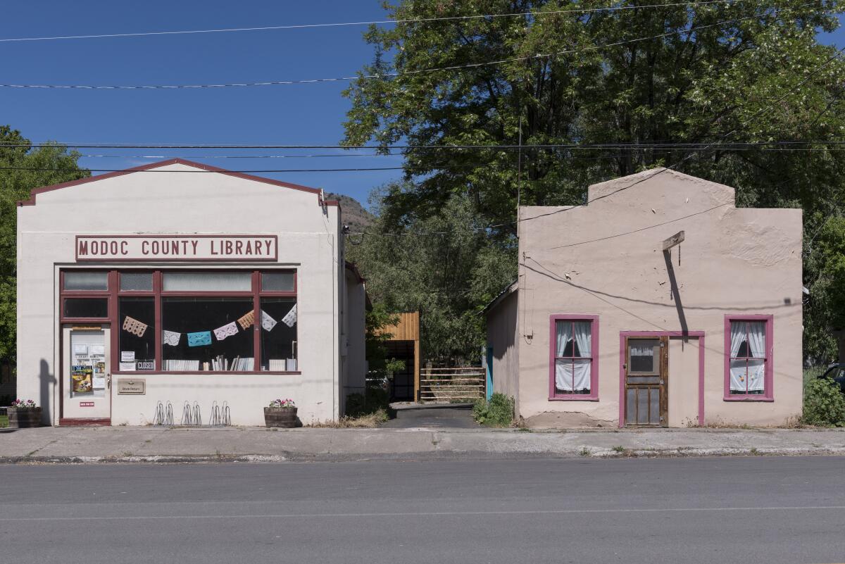 The Modoc County Library in Cedarville. Social-distancing guidelines will remain in effect even as stay-at-home orders are relaxed, county officials said.