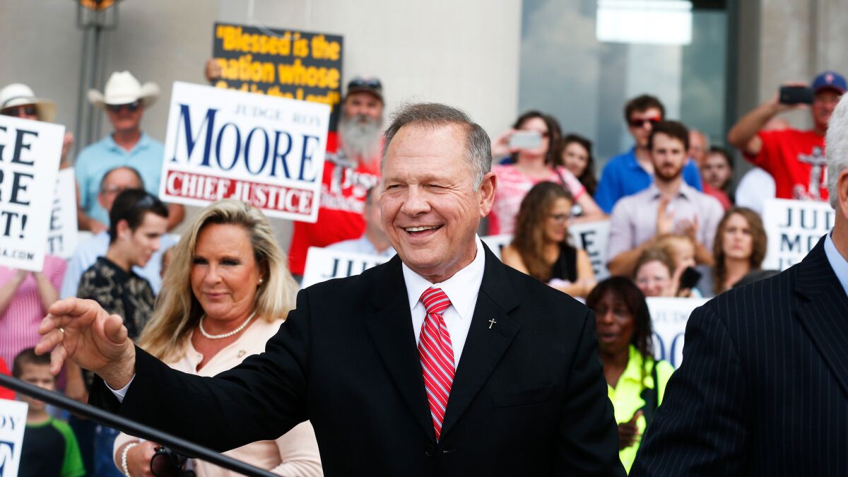 Alabama Chief Justice Roy Moore at a news conference in August.