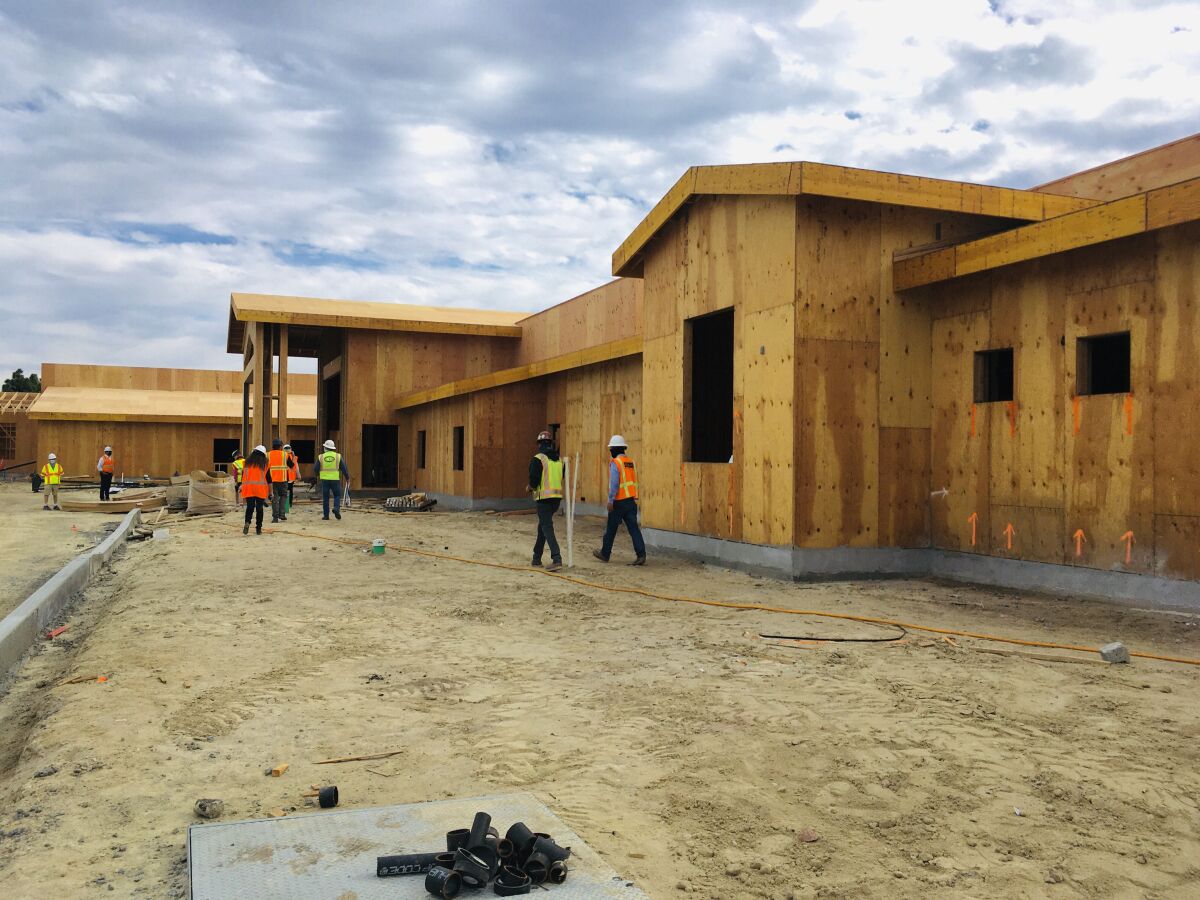 Construction is in progress on the new Solana Vista School.