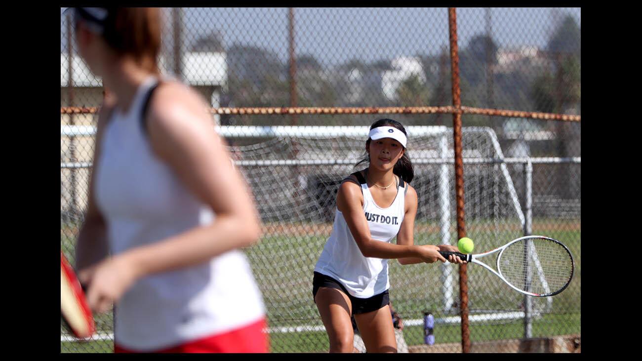 Photo Gallery: Glendale High vs. Burroughs in girls tennis