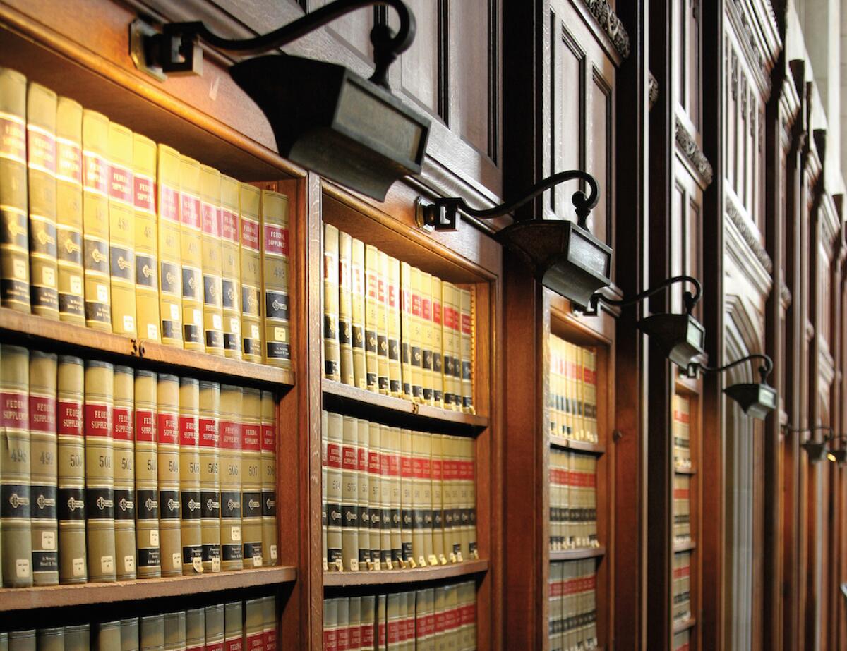 legal books and a law library with lighting