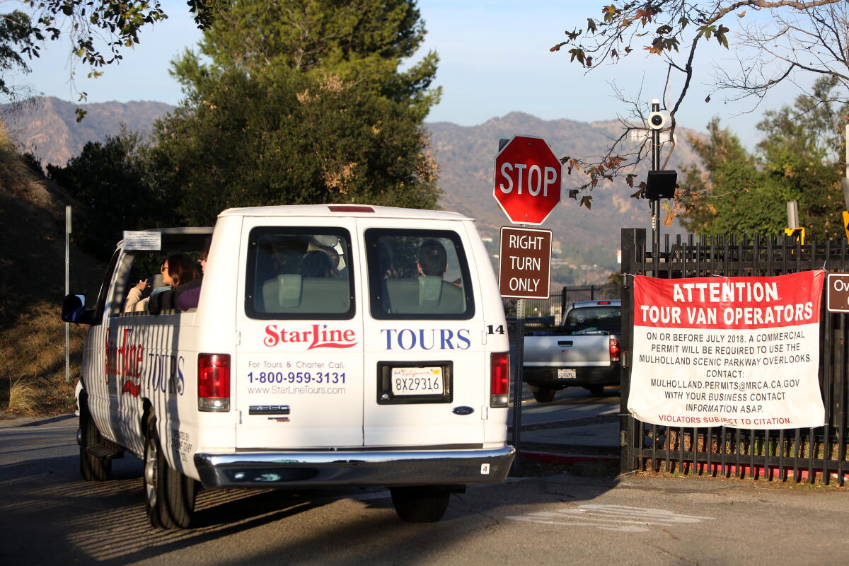 Tour Van Sign L.A. might restrict tour vans after complaints from Hollywood Hills ...
