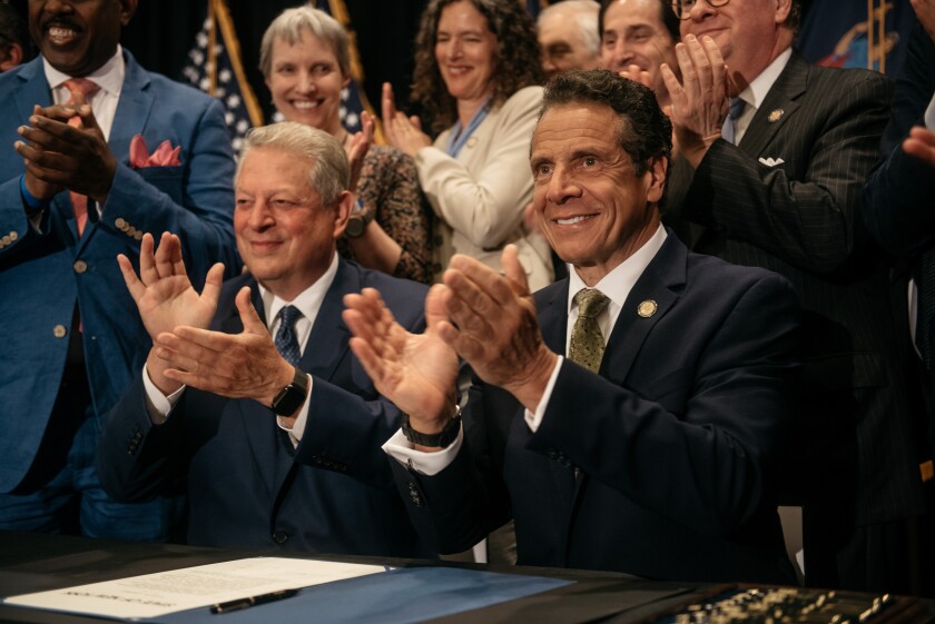 New York Governor Andrew Cuomo and Al Gore