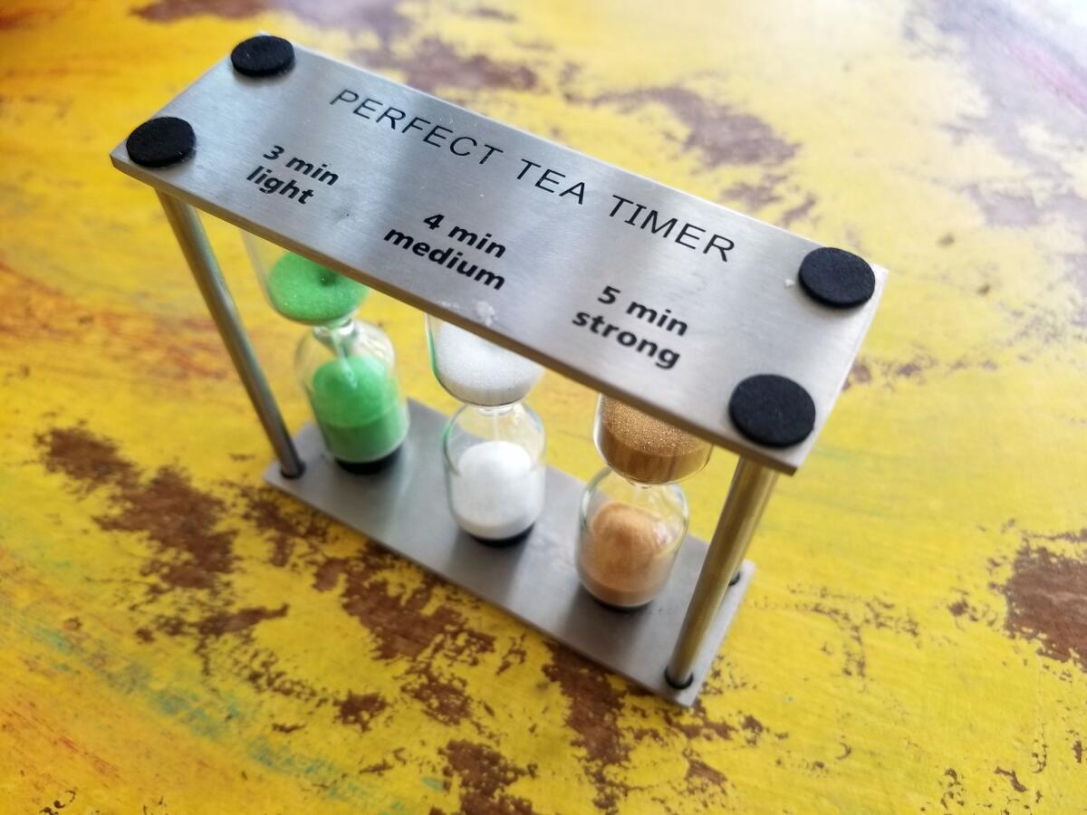 At Mingles Tea Bar in Inglewood, tea timers help take the guesswork out of tea steeping.