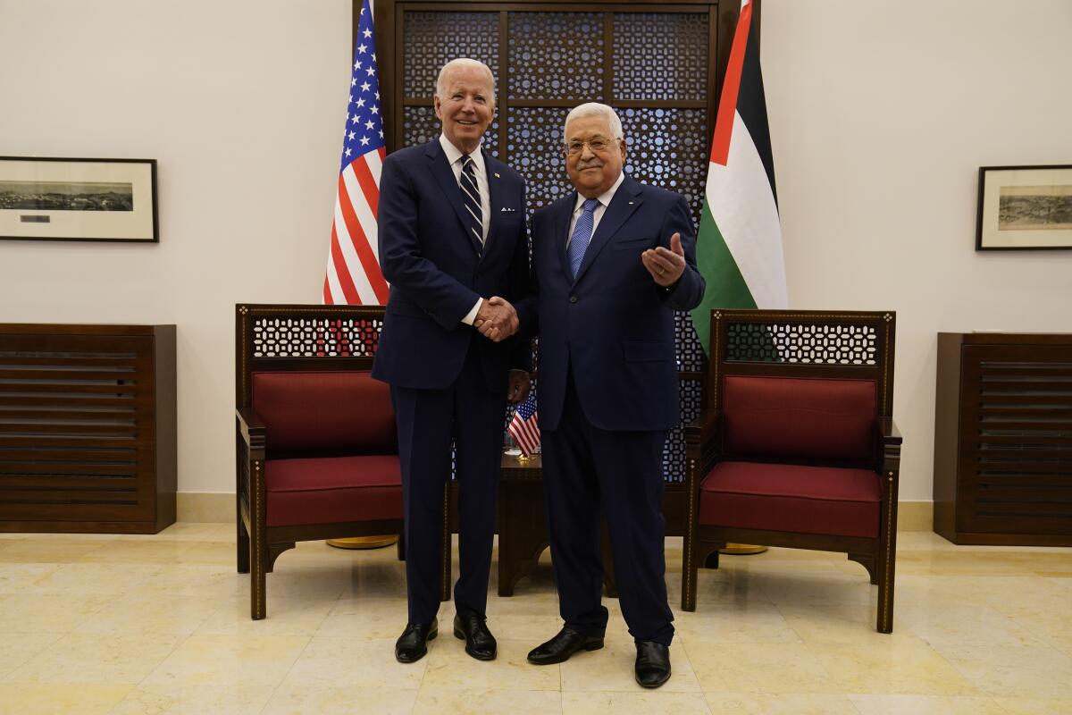 President Biden and Palestinian Authority President Mahmoud Abbas
