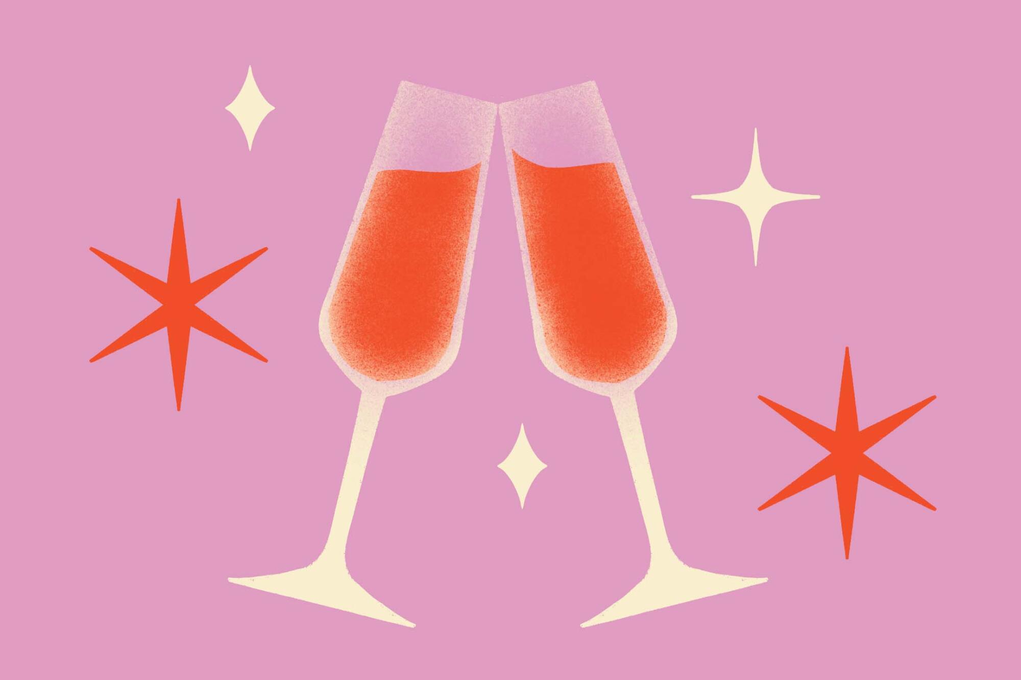 Illustration of champagne glasses