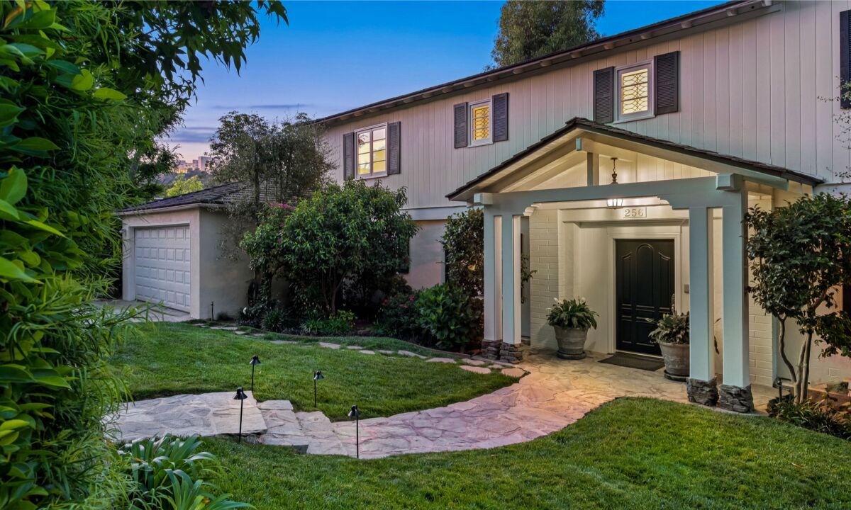 This two-story traditional sits directly behind Blake Griffin's other Brentwood home, a modern farmhouse.