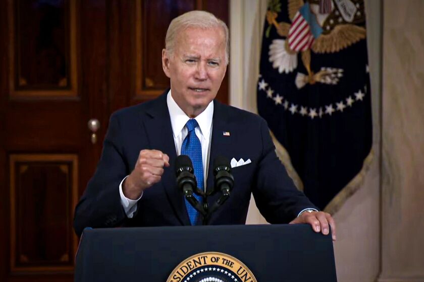 WASHINGTON - President Biden said Friday that "it's a sad day for the court and the country" after the Supreme Court overturned Roe v. Wade, the landmark 1973 decision that legalized abortion nationwide, but he vowed, "the fight is not over." (WHITE HOUSE)